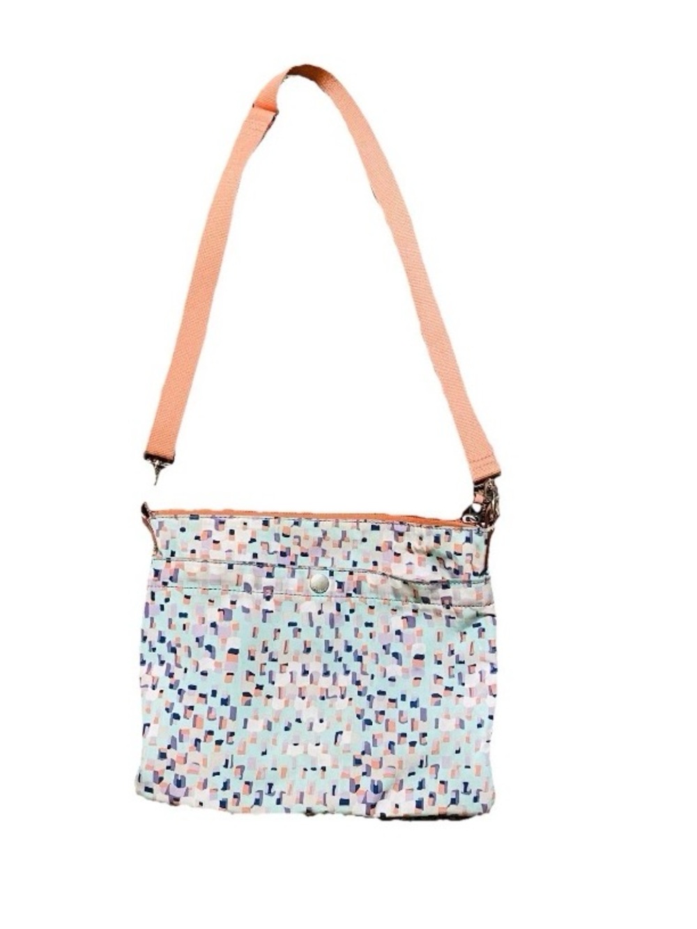 Fosil Authentic Signature Coated Canvas Leather Satchel Crossbody Bag